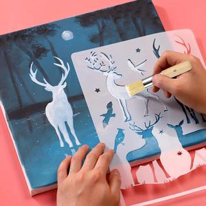 Lot de 3 pinceaux pochoirs en bois avec virole en aluminium, poils naturels purs pour peinture acrylique, à l'huile et aquarelle, certifiés FSC - Product Image 4