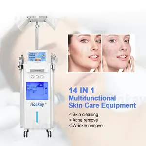 Alat kecantikan perawatan wajah 14 dalam 1, peralatan kecantikan hidro dermabrasi dengan masker Led, mesin terapi Pdt