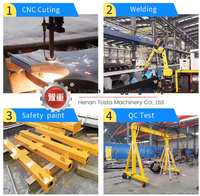 Mini-grue portative en aluminium à commande à distance pour atelier, à poutre unique et sans rail
