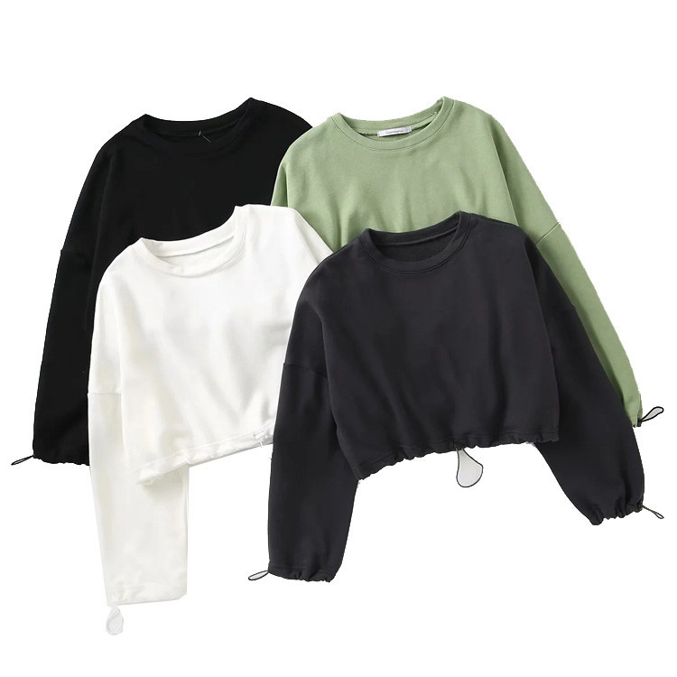 Pullover Bulk Blank Crewneck Crop Top Sweater Women