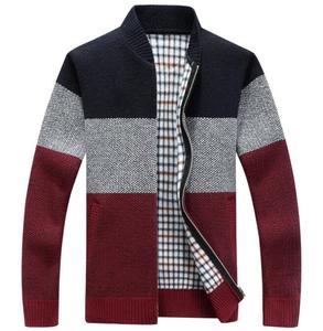 Suéter Cárdigan de Otoño e Invierno con Cierre, <span class=keywords><strong>Grueso</strong></span>, de Forro Polar, Cuello en V, Holgado, Cálido, para Hombre - Product Image 1