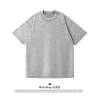 Kaos T-shirt 230G Pria Wanita American Vintage Solid - Bahan Katun Murni Bernapas, Lengan Setengah, Kerah Pendek, Model Longgar