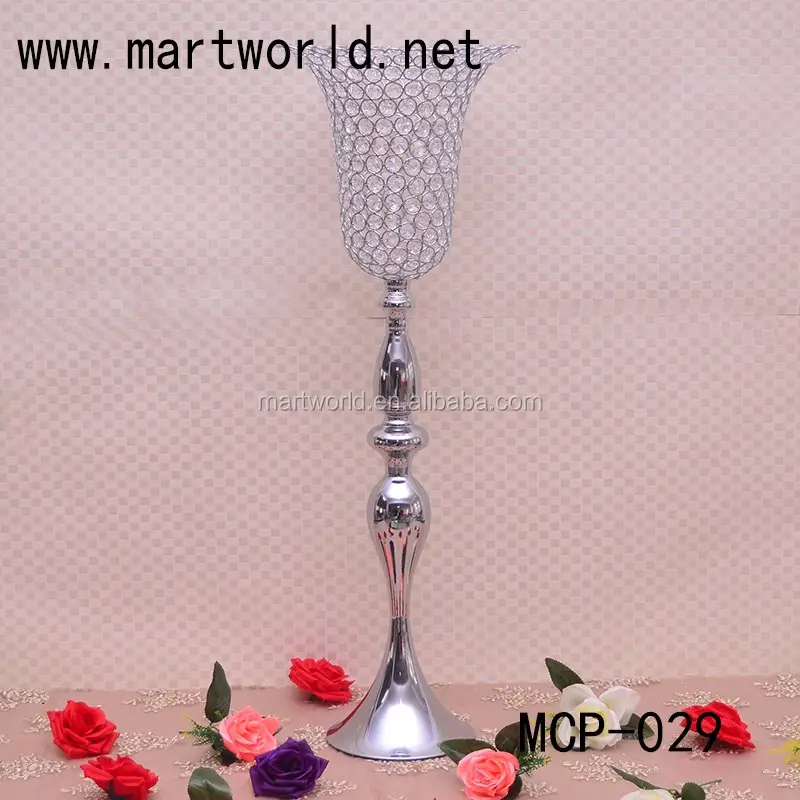 Romántico soporte de flores de centro de mesa de boda de cristal dorado para Decoración de mesa de boda suministros de decoración de restaurante ()