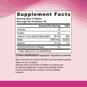 Tabletas de Colágeno Bovino Hidrolizado con Vitamina C y Biotina, Suplemento de Salud de Super Colágeno con Biotina para Adultos - Product Image 4