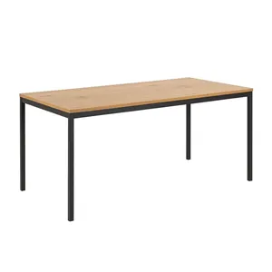 Muebles de comedor de diseño moderno Mesa de comedor con patas de metal MDF de pino reciclado rectangular