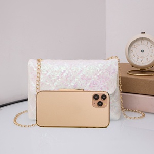 Classyfashion Women's Luxury PU Crossbody Messenger Bag Textured Bead Decoration Accessible Sweet Chain <b>Shoulder</b> <b>Strap</b> Wholesale - Product Image 4