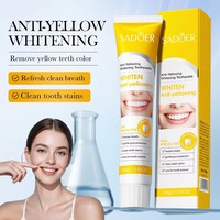 Dentifrice blanchissant apaisant anti-caries SADOER en marque propre avec nettoyage en profondeur, élimination du tartre, utilisation à domicile, 100g, soin buccal à base de plantes