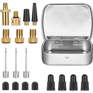 Kit d'adaptateurs de valve de vélo, 16 pièces, kit de réparation de chambre à air en acier inoxydable pour remplacement de pompe - Product Image 2