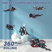 2.4G RC Avion Fighter Jouet Mousse Télécommande Stunt Fighter Avion Auto Hover Mode Sans Tête Flip Quadcopter avec Lumières LED