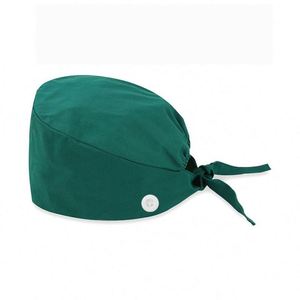 Scrub Women Nursing Surgical Cap Animals With Buttons Adjustable Breathable Turban Sweatband Tie Back <b>Hat</b> Promotion Gift - Product Image 1