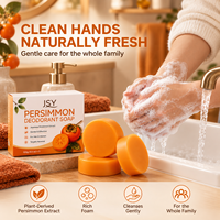 Savon déodorant au kaki japonais de marque privée, barres nettoyantes quotidiennes fraîches pour les mains et le corps, pour hommes et femmes, 100 g x 3