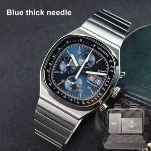 Hruodland Men's Luxury Quartz <b>Chronograph</b> Watch 39mm 316L Stainless Steel Sapphire Crystal Tachymeter 100m Waterproof Luminous - Product Image 1