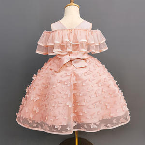 Robe de princesse pour enfants, robe de demoiselle d'honneur pour fête d'anniversaire, robe en tulle bouffante avec applique papillon 3D - Product Image 6