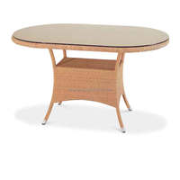 Tables de salle à manger en bois et en rotin tressé, café, cuisine, aluminium, jardin, bois