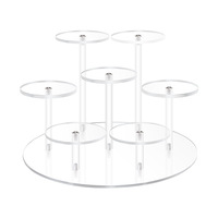 Présentoir en acrylique rond à 7 positions, type échelle, pour l'affichage de blind boxes et le rangement de parfums, fabrication OEM