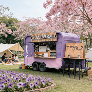 Chariot à snacks mobile en matériaux durables, bar mobile extérieur pour rassemblements en plein air - Product Image 1