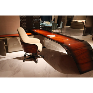 전문점 거울 마감 다크 브라운 사무실 컴퓨터 테이블 책상 피아노 페인트 서랍없이 나무 L 모양 컴퓨터 책상 - Product Image 2