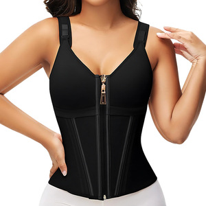 Chaleco de cintura de hueso de acero de doble capa <span class=keywords><strong>para</strong></span> mujer, <span class=keywords><strong>ropa</strong></span> deportiva <span class=keywords><strong>para</strong></span> moldear el cuerpo con cremallera, Cinturón fino transpirable, Control firme - Product Image 5