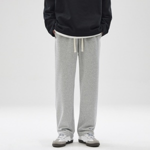 Unisex Casual Heavyweight Cotton Eco-Friendly Breathable <b>Drawstring</b> Closure Mid Waist Sweatpants Sports <b>Trousers</b> Basic Solid - Product Image 6