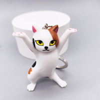 Porte-clés Chat PVC Écologique Tendance TikTok Haomi, Ornement Chat Coffin, Porte-stylo Chat Mignon Dessin Animé, Mousqueton pour Voiture
