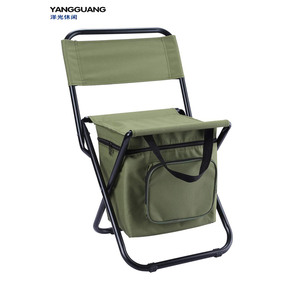 Chaise de camping et de pêche pliante portable d'extérieur avec sac de rangement et fonction d'isolation du dossier, vert militaire - Product Image 2