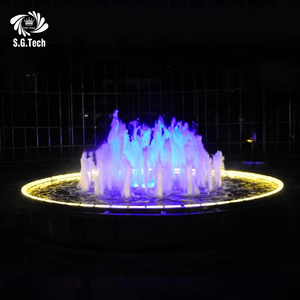 Fontaine d'eau de jardin moderne en acier inoxydable avec éclairage LED, élément décoratif pour cour - Product Image 4