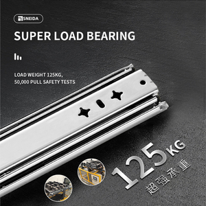 Nhà Sản Xuất Của Nhiệm Vụ Nặng Nề 125Kg Kính Thiên Văn Ngăn Kéo Slide Đầy Đủ Mở Rộng 3-Fold Cho Nhà Bếp & Phòng Tập Thể Dục Lưu Trữ Mỏng Lưu Trữ Á Hậu - Product Image 5