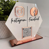 Panneau personnalisé pour table, Instagram, réseaux sociaux, miroir, code QR, panneau en acrylique pour réseaux sociaux
