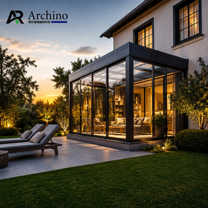 Véranda en aluminium certifiée standard 3,5x3,5m, kit préfabriqué avec <span class=keywords><strong>double</strong></span> <span class=keywords><strong>vitrage</strong></span> pour villa européenne, jardin, patio - Product Image 5