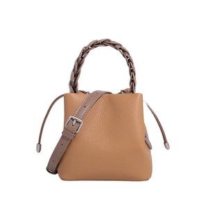 Sac seau en cuir de luxe pour femmes, élégant, léger, durable, petit sac à main avec fermeture à rabat, doublure en PU - Product Image 1