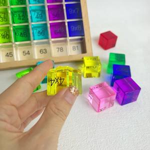Arcobaleno acrilico blocco di costruzione Set Montessori costruzione sensoriale giocattoli impilabili divertente calcolo matematica blocco giocattolo per i bambini - Product Image 2