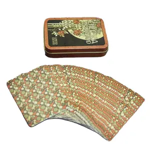 WJPC-Holografische Folie Trading Cards Dubbele Gift Kaart Papier Speelkaarten Met Tin Box
