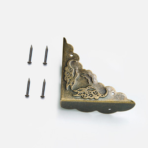 Double Beast Horns Metal <b>Corner</b> <b>Protector</b> Bronze Iron 0.4 3 Mm For Wooden Box Edge Banding Decorative Hardware Accessory - Product Image 4