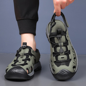 Sandales d'extérieur en maille pour hommes, à bout ouvert, respirantes, décontractées, à enfiler, avec semelle en caoutchouc, pour la randonnée - Product Image 3