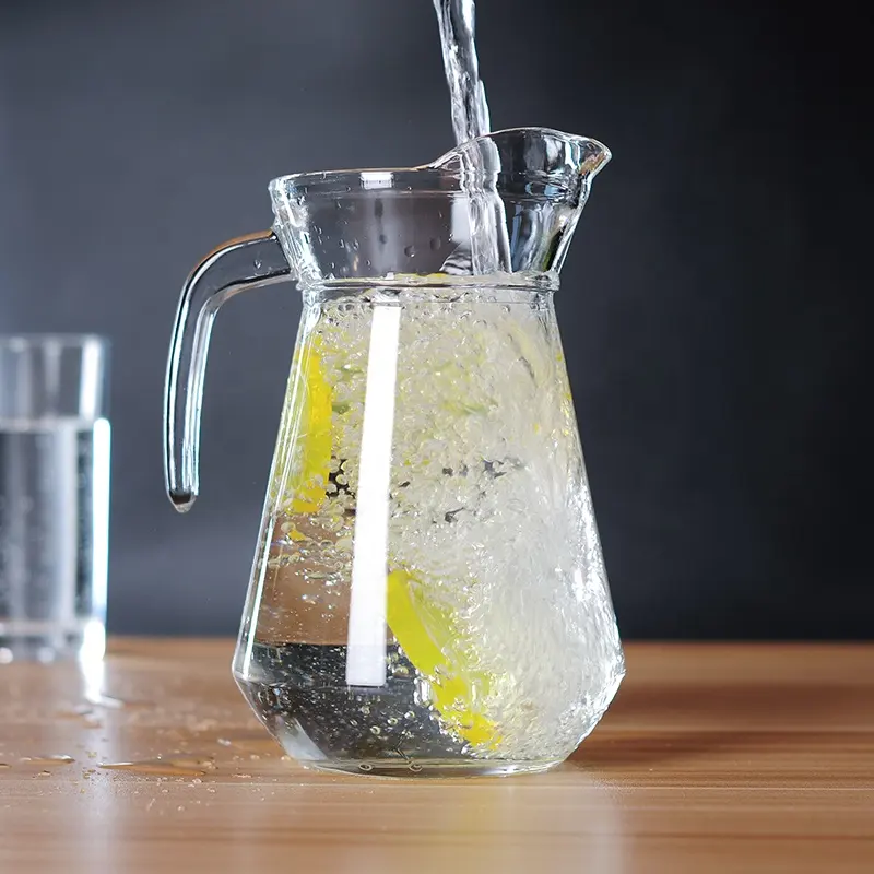 Kostenlose Probe 1.3L Werbe glas Krug Bier Milch Saft Krug benutzer definierte Wasser Glas Krug Glas Wasserkrug