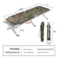 Lit de camping pliable portable en alliage d'aluminium, lit simple élargi et épaissi pour la randonnée en extérieur et les situations d'urgence