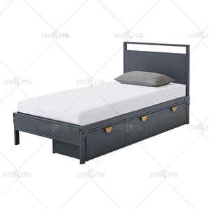 <span class=keywords><strong>Salvaspazio</strong></span> ferro metallo struttura letto singolo KD camera da letto Hotel portatile singolo formato acciaio letto con armadio di stoccaggio inferiore - Product Image 1