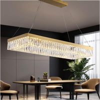 MEEROSEE Gold LED Kristall Moderne Rechteck Kronleuchter für Esszimmer Küche Decken leuchte Kristall Lampe Kronleuchter MD92936