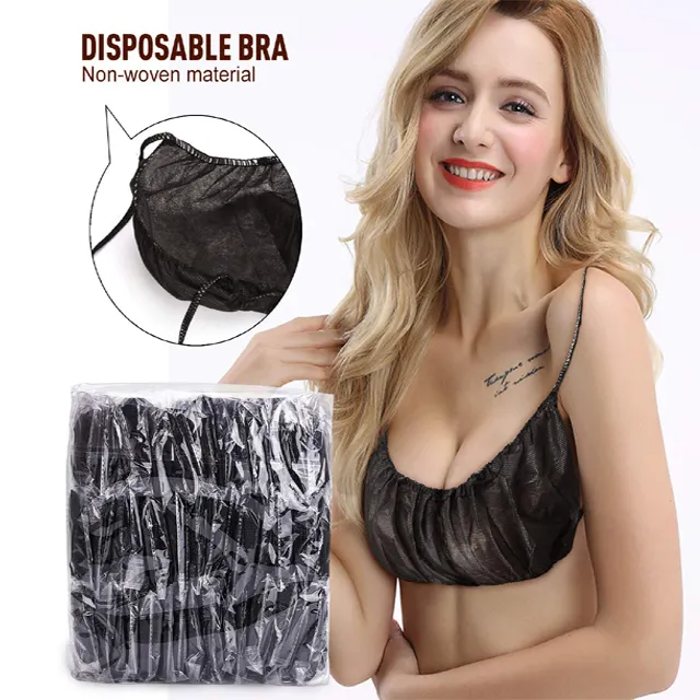 Không Dệt Ladies Bra Và Quần Lót Bó Đồ Lót Spa Salon Du Lịch Dùng Một Lần Woman Sexy Bikini Set