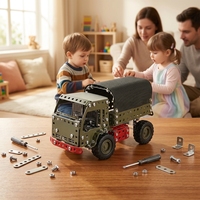 Jouets en métal moulé sous pression de voitures très populaires, modèles de camions 3D à assembler, ensembles de blocs de construction éducatifs pour enfants
