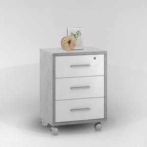 COMODINO DOPPIO, 51X41 CM, ALTEZZA 71, CEMENTO E OXIDE BIANCO - Product Image 1