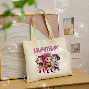 1 Sac fourre-tout en toile écologique Huntrix Devil Hunter, impression, utilisation quotidienne, sac à bandoulière personnalisé <span class=keywords><strong>pour</strong></span> femmes, voyage, réutilisable - Product Image 1