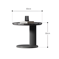 Table console en pierre microcristalline design, minimaliste, luxueuse, écologique, durable, base sur piédestal, faite à la main, pour salon, entrée, villa, hôtel