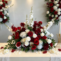 Chemin de table en fleurs artificielles en soie blanche personnalisé en usine pour allée de mariage, décoration de table de mariage, table des mariés