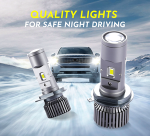 T1-H4 Mini Proiettore LED Super Luminoso 100W 10000LM in Alluminio, Lente per Fari Auto Bi-LED, Impermeabile IP-67, Ventola Silenziosa ad Alta Velocità - Product Image 2