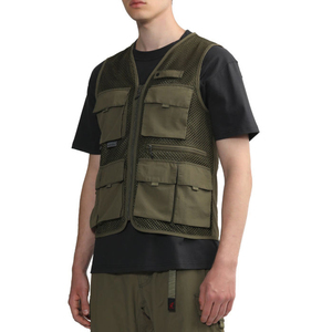 Veste utilitaire en maille légère de style streetwear en gros, veste de travail tendance, veste cargo multi-poches - Product Image 1