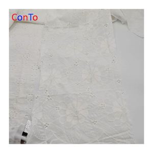 Tissu en coton marocain brodé de dentelle <span class=keywords><strong>suisse</strong></span> de haute qualité - Product Image 1