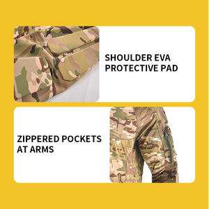 SIVI, uniforme de rana de camuflaje para hombre, camiseta de manga larga, ropa de equipo <span class=keywords><strong>t</strong></span>áctico, uniformes, camiseta de entrenamiento de combate con cremallera 1/4 - Product Image 3