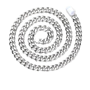 8mm Ice Cut 18K Gold Plated Stainless Steel Chunky Heavy Miami Cuban Link Chain - | Men's Jewelry with - Product Image 2
