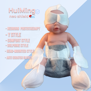Mitaines et couvre-pieds jetables anti-rayures pour nouveau-nés en non-tissé avec manchons élastiques pour la photothérapie à la lumière bleue - Product Image 6